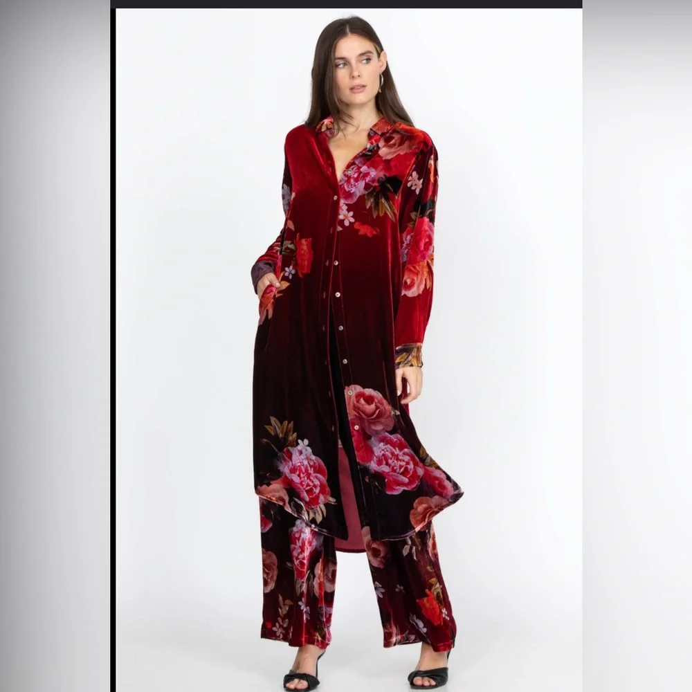 Johnny Was Coralie Velvet Relaxed Overshirt - Picture 1 of 6